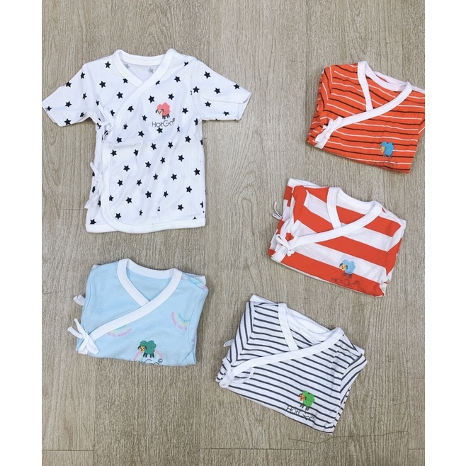 ÁO CỘT DÂY HỘT GÀ TAY NGẮN CHO BÉ SƠ SINH