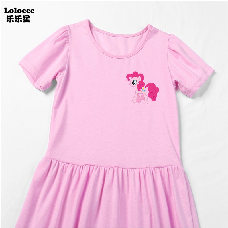 Baby Girls My little pony Pinkie pie in Dress Short Sleeve a-line Váy Thời trang cho Trẻ mới biết đi