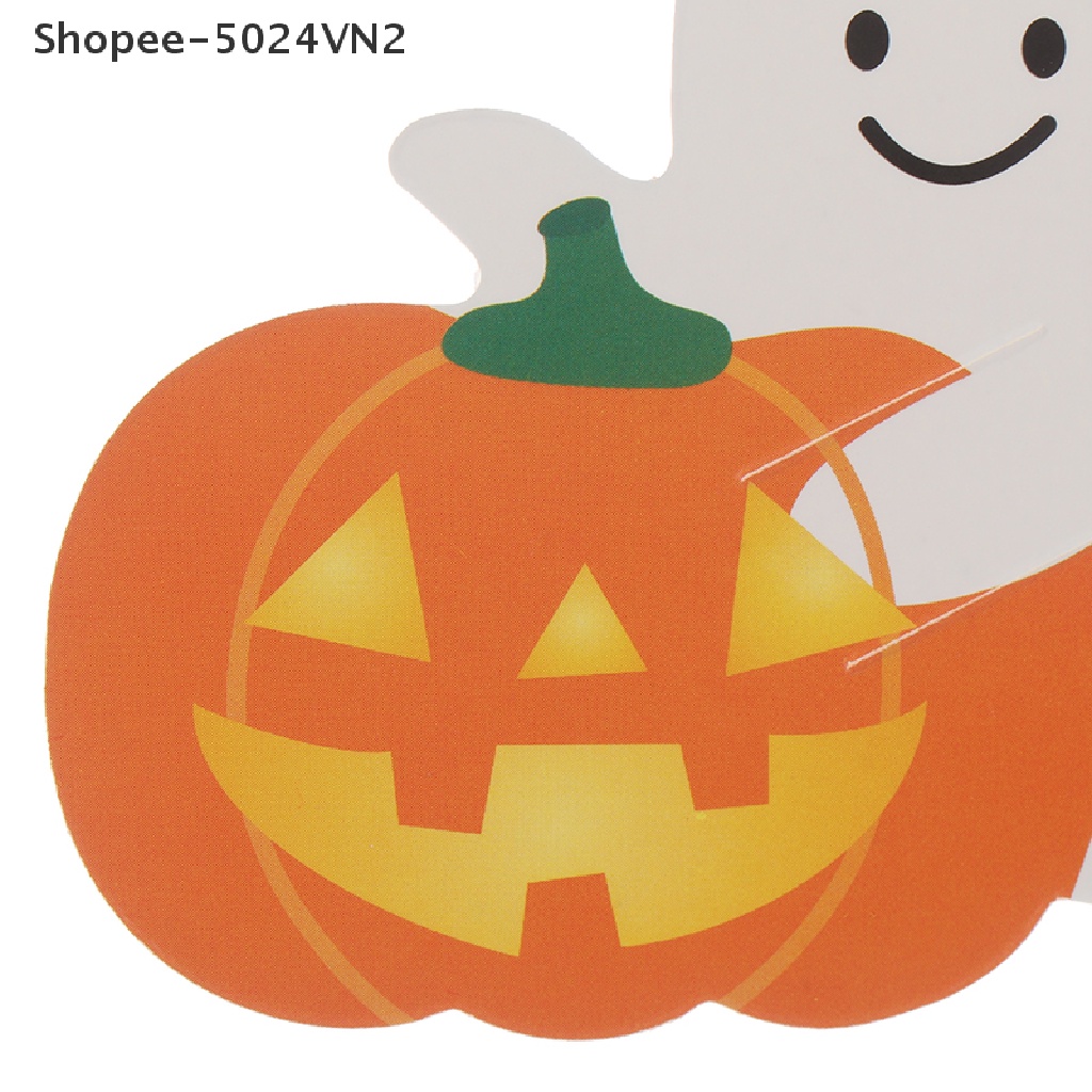[Mới &amp; Halloween &amp; Halloween] Set 50 Tấm Thiệp Giấy Hình Ma Bí Ngô DIY Làm Quà Tặng Kẹo Mút