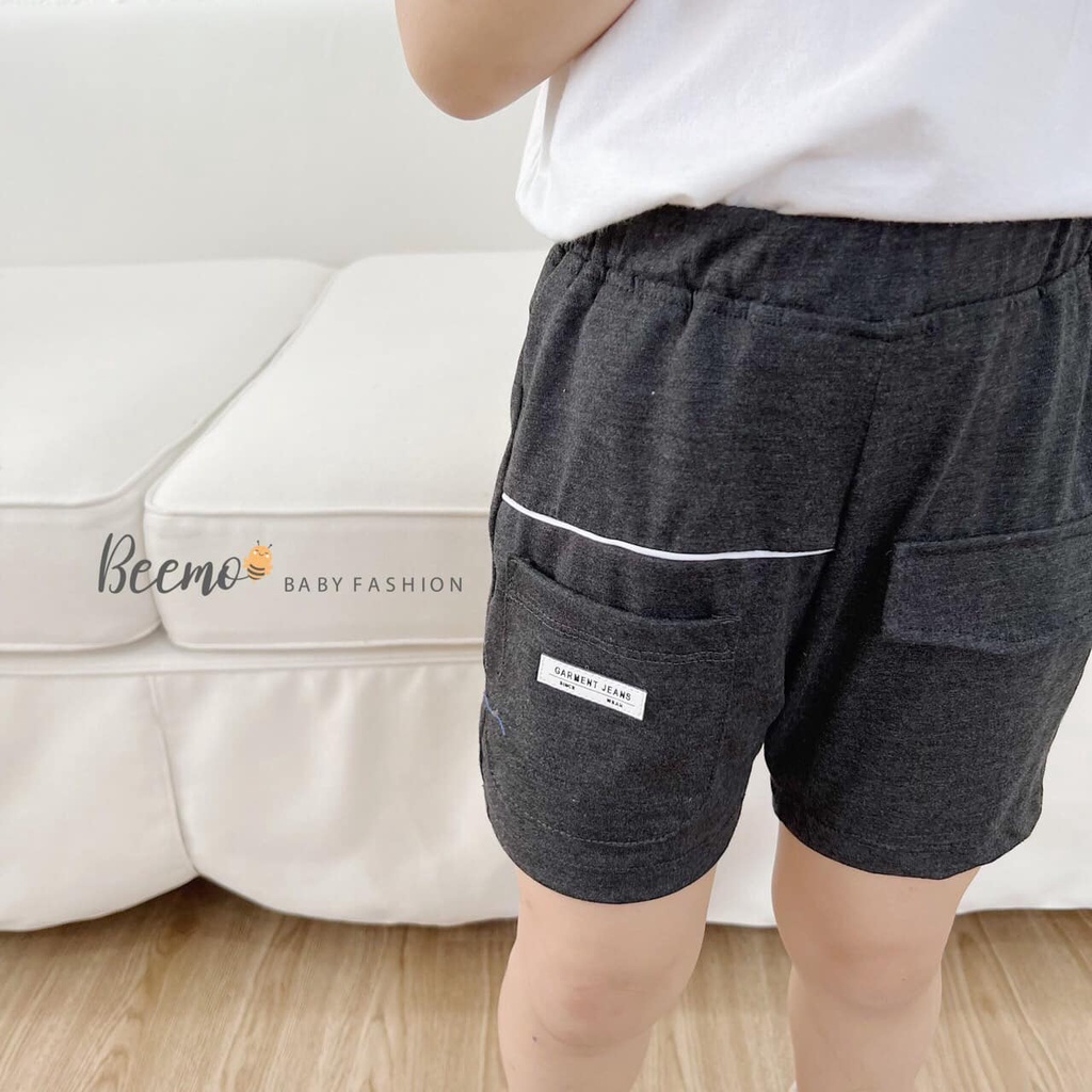 Quần đùi cotton bé trai thiết kế túi hộp Beemo