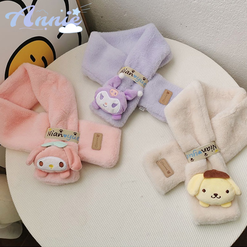 Annie Khăn Choàng Cổ Vải Lông Dày Ấm Áp Họa Tiết Hoạt Hình Cún Yugui Dễ Thương Cho Bé Trai Và Bé Gái