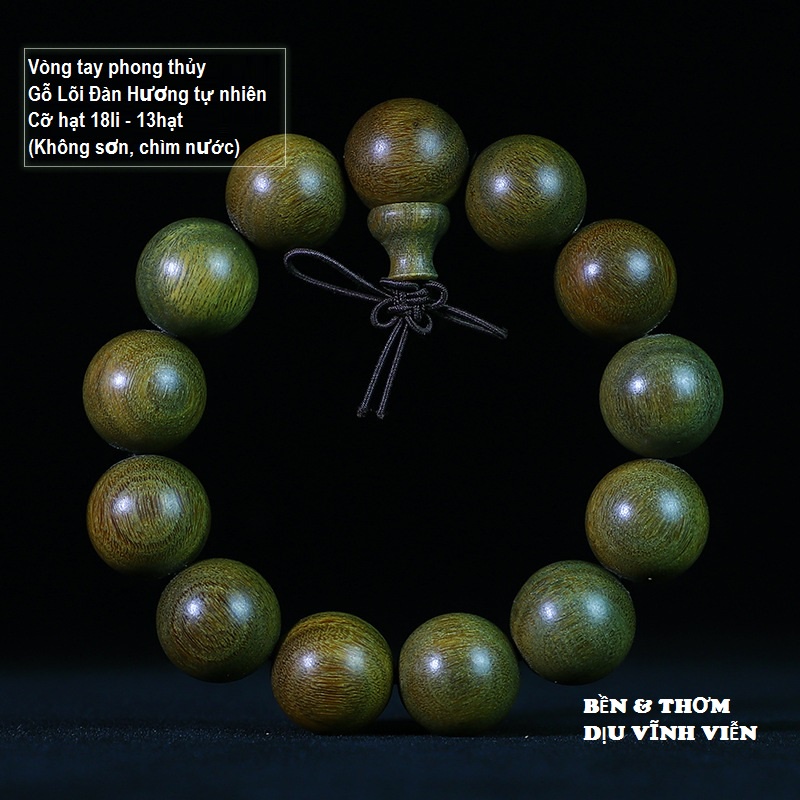 Vòng Tay, Chuỗi Hạt Phong Thủy, Gỗ Đàn Hương Xanh, thơm ngọt mãi mãi