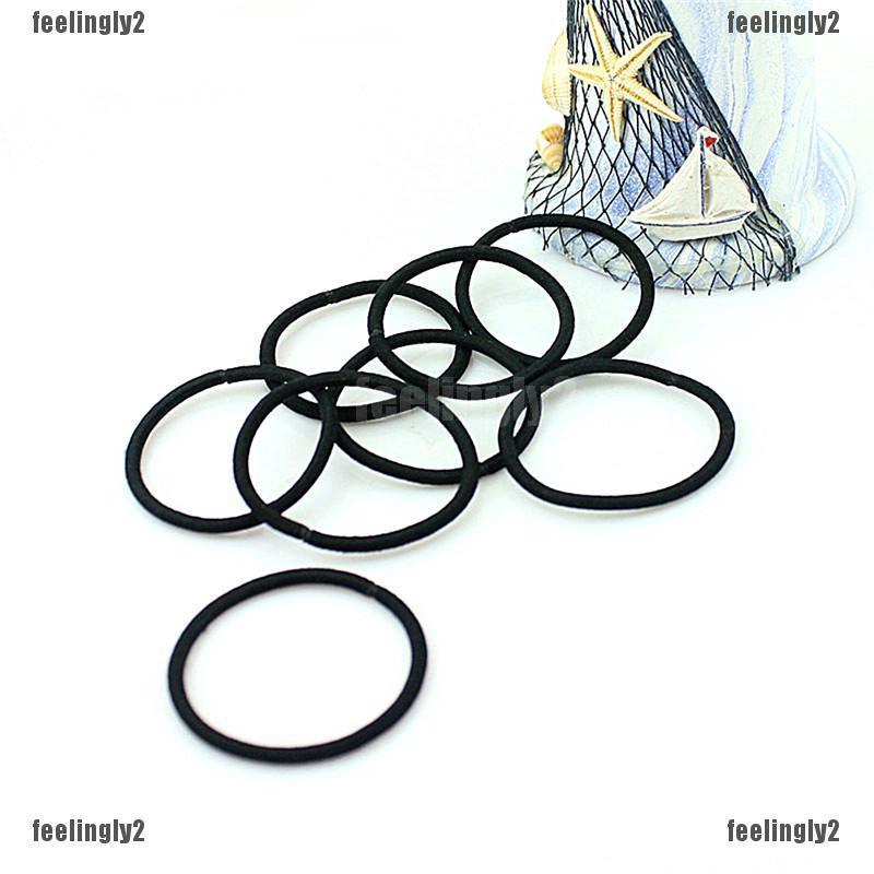 Bộ 40 Dây Cột Tóc Màu Đen Trơn Xinh Xắn Cho Nữ