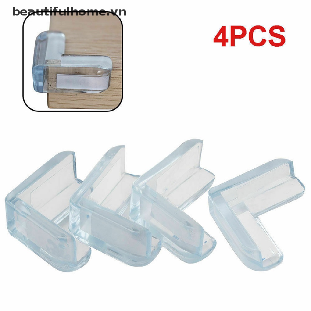 Bộ 4 Miếng Bọc Cạnh Bàn Bằng PVC Trong Suốt Bảo Vệ An Toàn Cho Bé