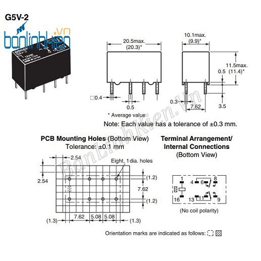 Rơ Le [Relay] 8 chân 24V2A G5V-2
