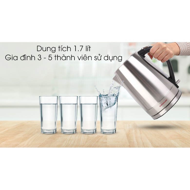 Bình siêu tốc Sunhouse 1.7 lít SHD 1375 (Mới 100% - Bảo hành 12 tháng)