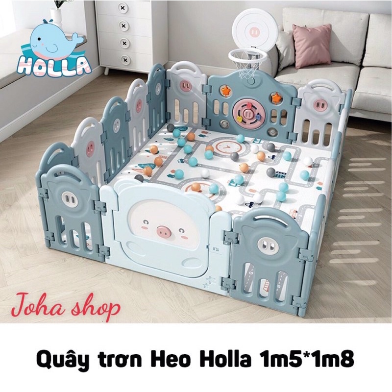 Quây trơn heo gâp gọn Holla tặng thảm bóng