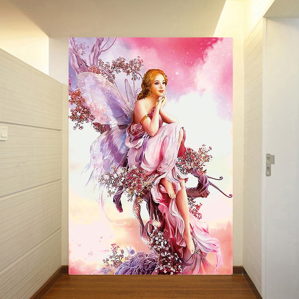 Tranh đính đá 5D DIY hình nàng tiên cánh bướm để trang trí nhà | BigBuy360 - bigbuy360.vn