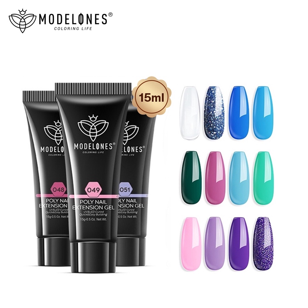 Sơn móng gel poly Modelones 15g đắp nối móng lâu trôi trang trí nghệ thuật độc đáo