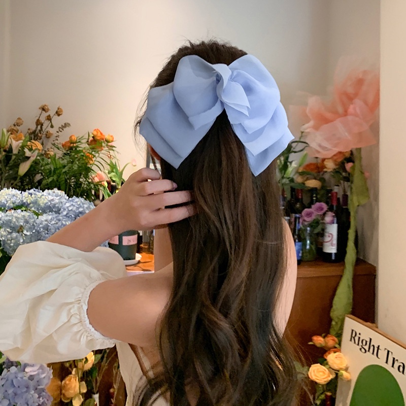 Kẹp Tóc Đính Nơ Vải Chiffon Thời Trang Cho Nữ