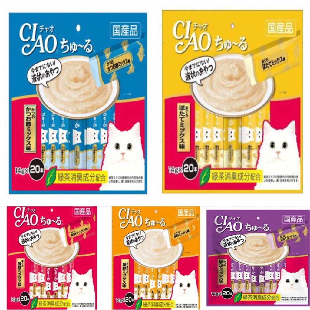 Soup Thưởng Cho Mèo Churu Ciao / PET8 4 thanh, 20 thanh, CIAO zip hỗn hợp vị 25 thanh