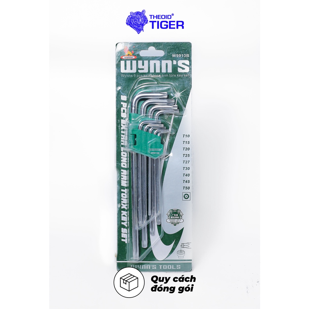 Bộ Lục Giác Đầu Bông Hoa Thị, Đầu Bi Theoid Tiger  - 9 kích thước - Thép cứng cáp mạ crom - Chính Hãng