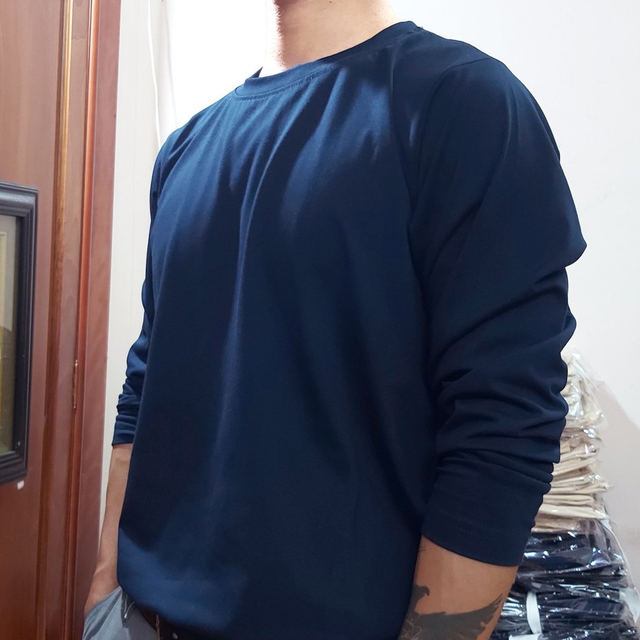 Áo thun nam dài tay . Áo thu đông nam unisex cổ tròn , thiết kế trơn vải cotton giữ nhiệt ATT1 | BigBuy360 - bigbuy360.vn