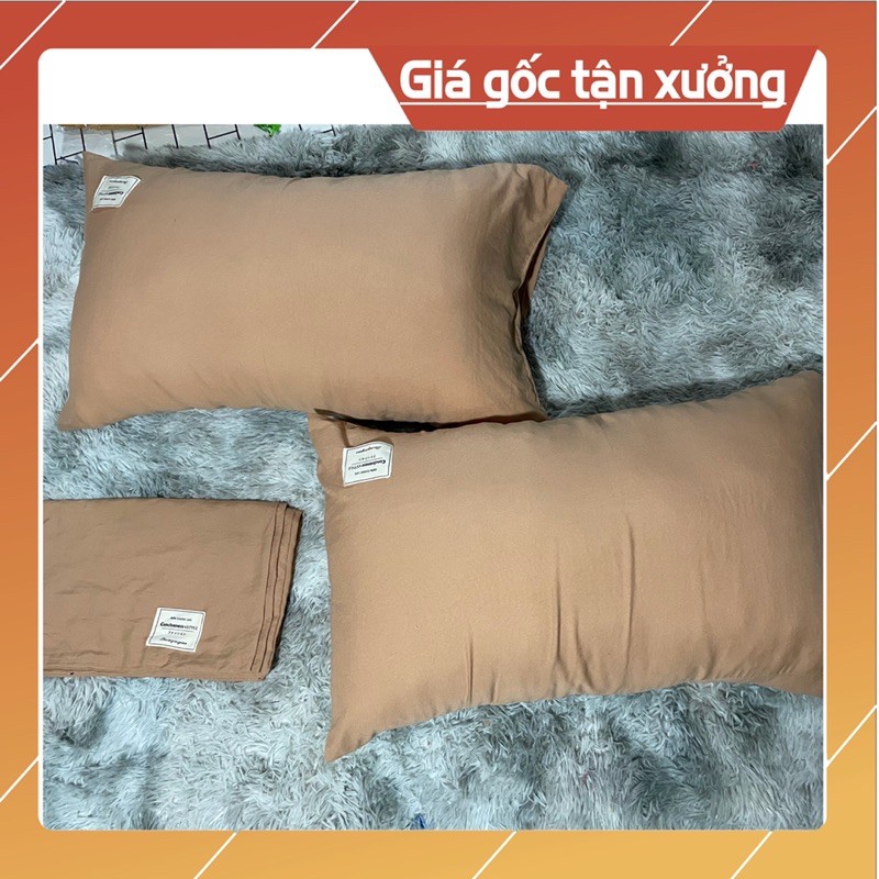 Vỏ gối cotton đơn sắc siêu mềm mịn,khô thoáng
