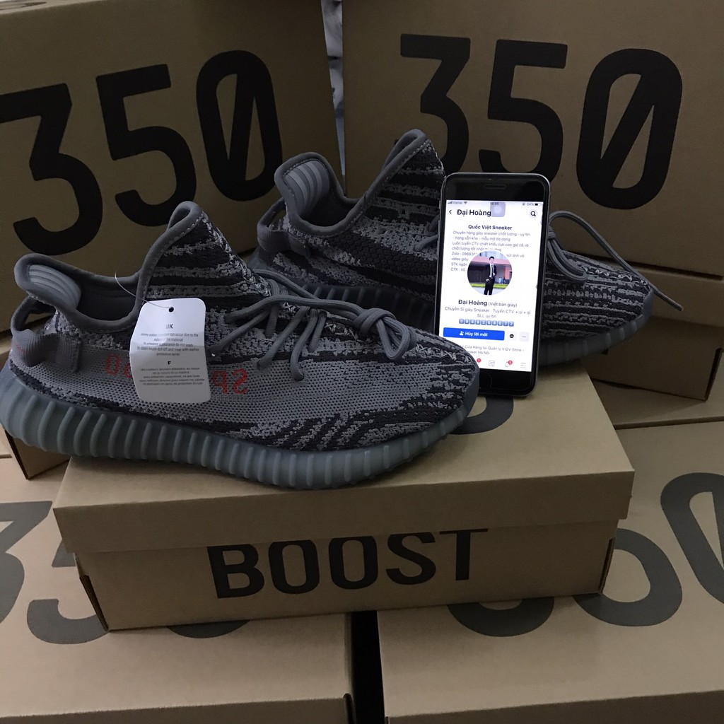 (Ảnh thật + Fullbox) Giày yz 350 xám chữ đỏ | BigBuy360 - bigbuy360.vn