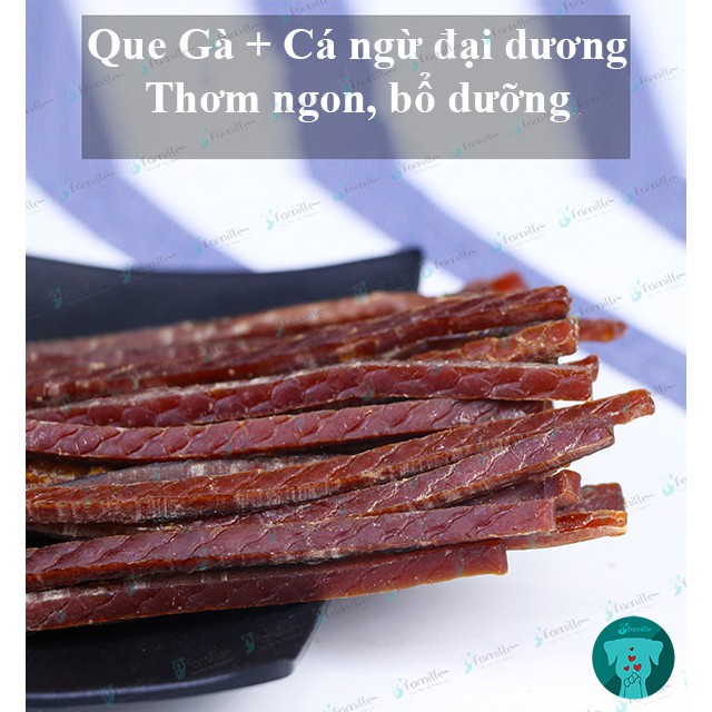 [THƠM NGON BỔ DƯỠNG]Đồ Ăn Vặt Cho Thú Cưng JFamille, Que Gà Cá Ngừ, Snack Dinh Dưỡng, Túi 100Gr. JF14