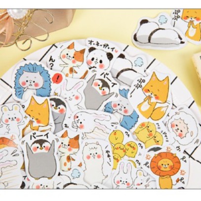 Hộp 45 miếng sticker mẫu đàn gà con và động vật