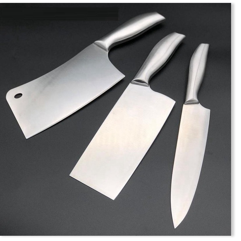 Dụng cụ nhà bếp BH 1 THÁNG  Bộ 3 dao thép cứng và sáng bóng, chặt xương chặt thịt gà không lo mẻ dao 8329