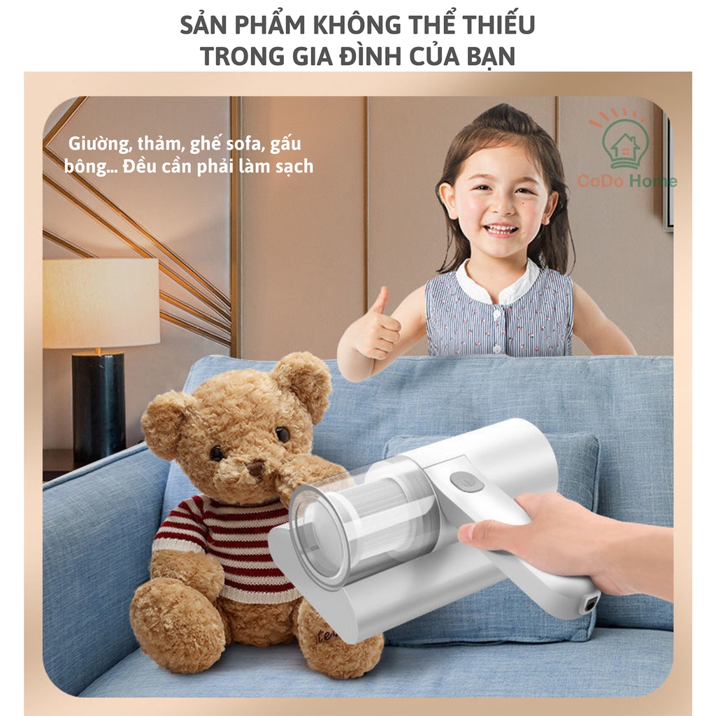 [FREESHIP] Máy Hút Bụi Mini Cầm Tay, Máy Hút Bụi Giường Nệm Diệt Khuẩn 99% Bằng UV