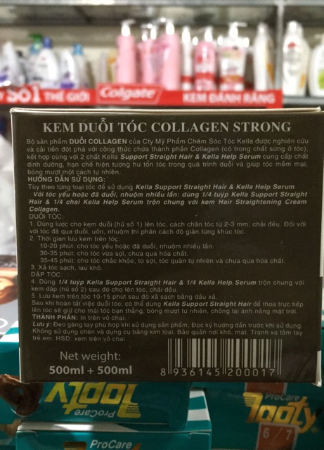 Kem duỗi tóc tóc Collagen Strong Kella 500ml + 500ml