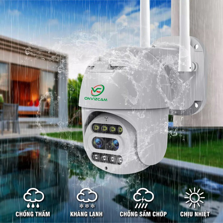 Camera IP PTZ Ngoài trời Onvizcam KK66 4.0MP [2K] - Quay đêm có màu, Xoay 360 độ, Phát hiện chuyển động, Zoom 10X | BigBuy360 - bigbuy360.vn