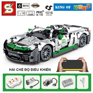 Đồ Chơi Lắp Ráp Xếp Hình Mô Hình Siêu Xe Porsche 918 Spyder SY8610 Điều Khiển Từ Xa RC Với 1016 PCS Tỉ Lệ 1:14