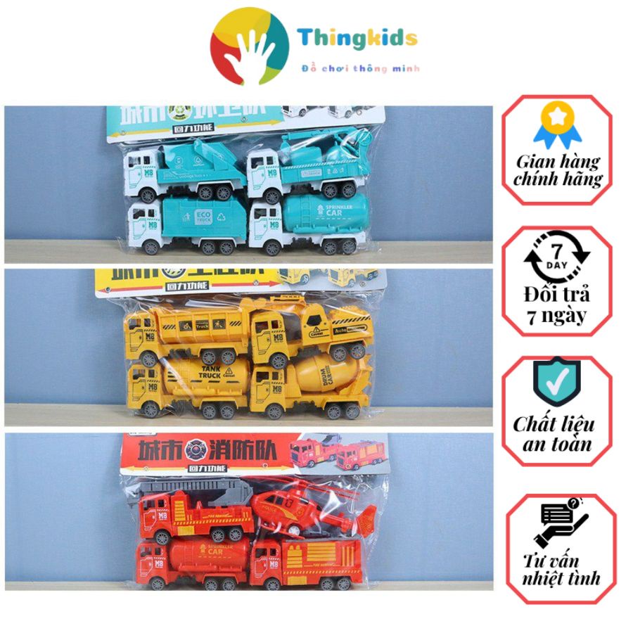 Set vỉ xe ô tô công trình xây dựng cho bé - Thingkids
