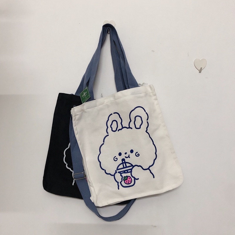 Túi tote vừa đeo vai vừa đeo chéo hình thỏ siêu cute (hình thật)