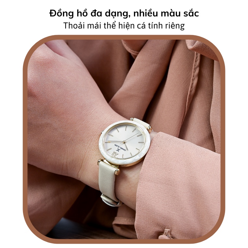 Đồng hồ nữ Daniel Klein Watch DK.1.12544 mặt nhỏ kính cứng chống xước, chống nước, dây thép đeo tay cao cấp chính hãng