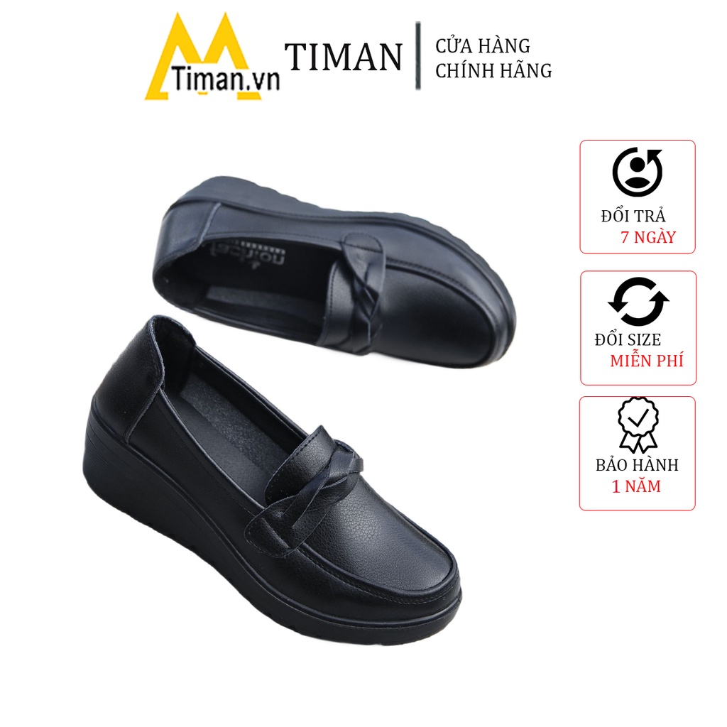 Giày lười nữ da mềm đế xuồng 4 phân TIMAN CC01 êm chân tôn dáng nhẹ nhàng bảo hành 1 năm