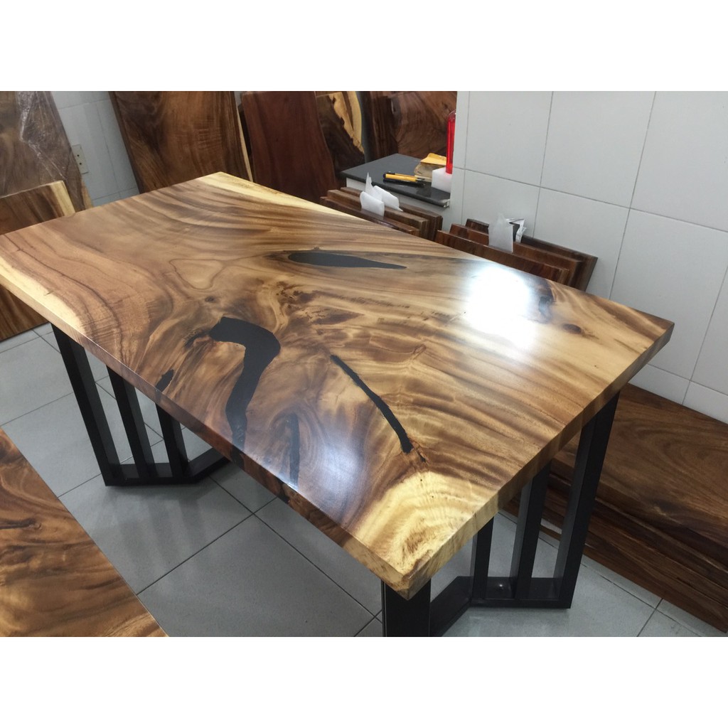 Mặt bàn gỗ me tây dài 1.28m rộng 68cm
