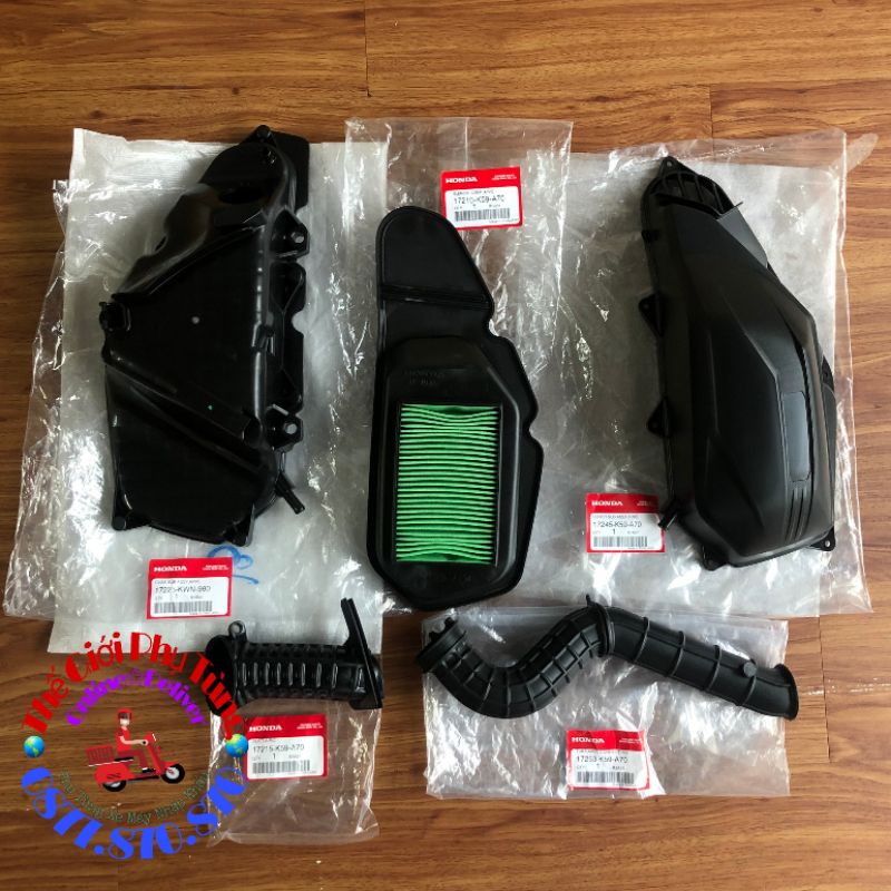 Bộ pô e Vario - Click 150  zin mới - 17210-K59-A70/ 17245-K59-A70/ 17253-K59-A70/ 17215-K59-A70/ 17225-KWN-98