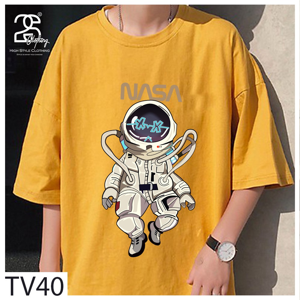 Áo Thun Nam 2s Clothing Cổ Tròn Form Rộng Streetwear Áo Phông Nam Form Rộng Basic Cotton Oversize In Phi Hành Gia TV40 | BigBuy360 - bigbuy360.vn