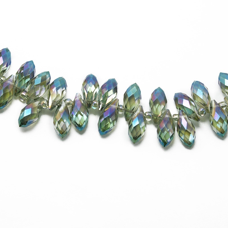 Set 10 Hạt Pha Lê Hình Trái Tim 6x12mm Làm Trang Sức Thủ Công