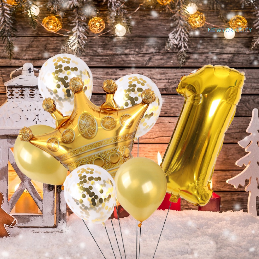 1 Set Bong Bóng Lá Nhôm Hình Số Dùng Trang Trí Tiệc Sinh Nhật