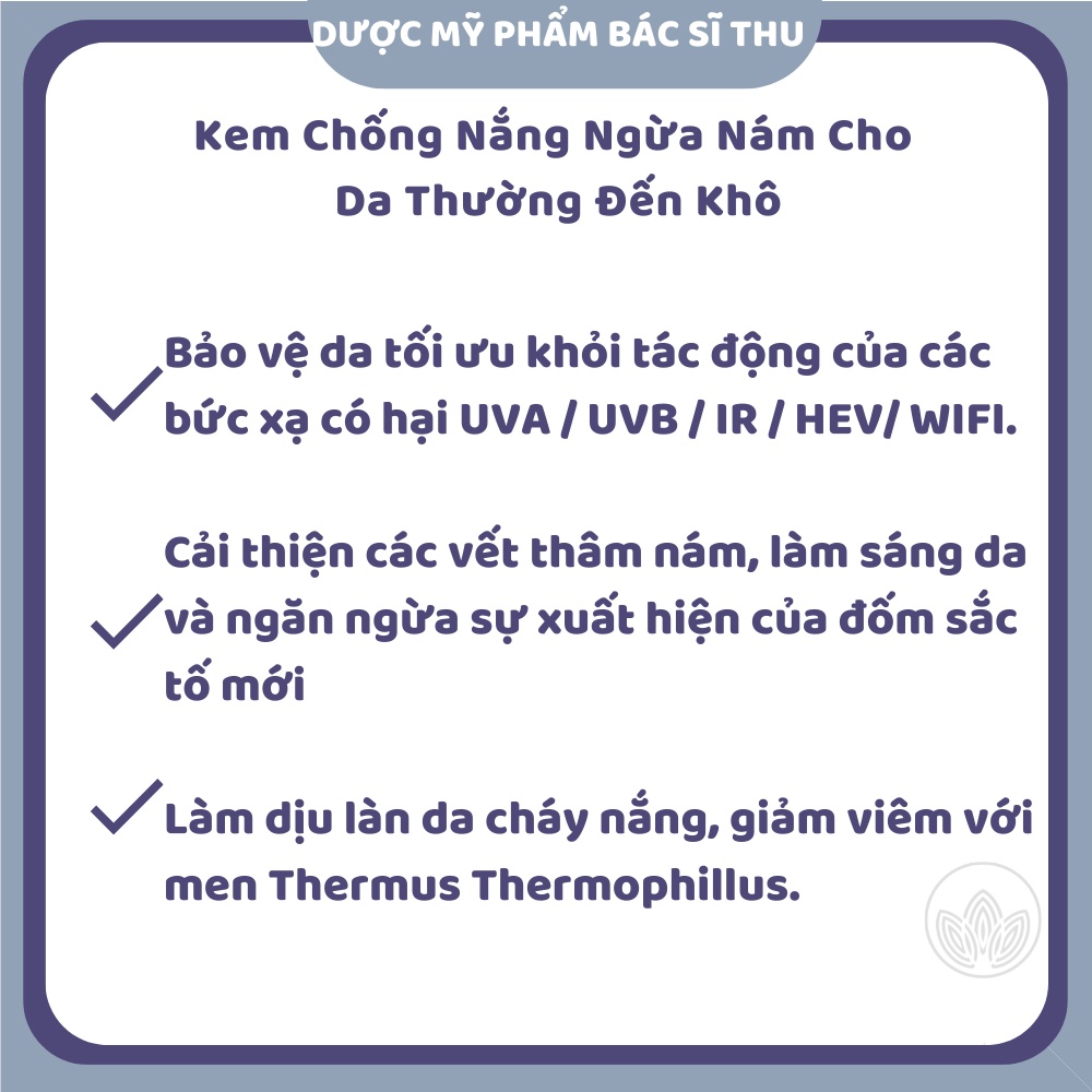 Kem Chống Nắng Cho Da Thường Đến Khô Bella Aurora Dark Spot Sunscreen SPF50+. Normal-Dry Skin