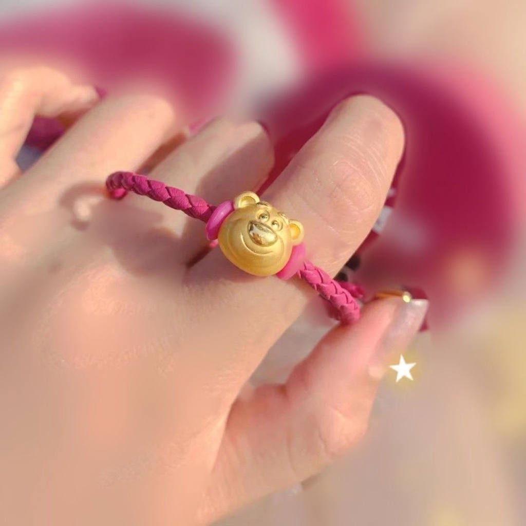 Vòng Tay Bạc 925 Hình Gấu Dâu Tây Disney Không Phai Màu RMVC