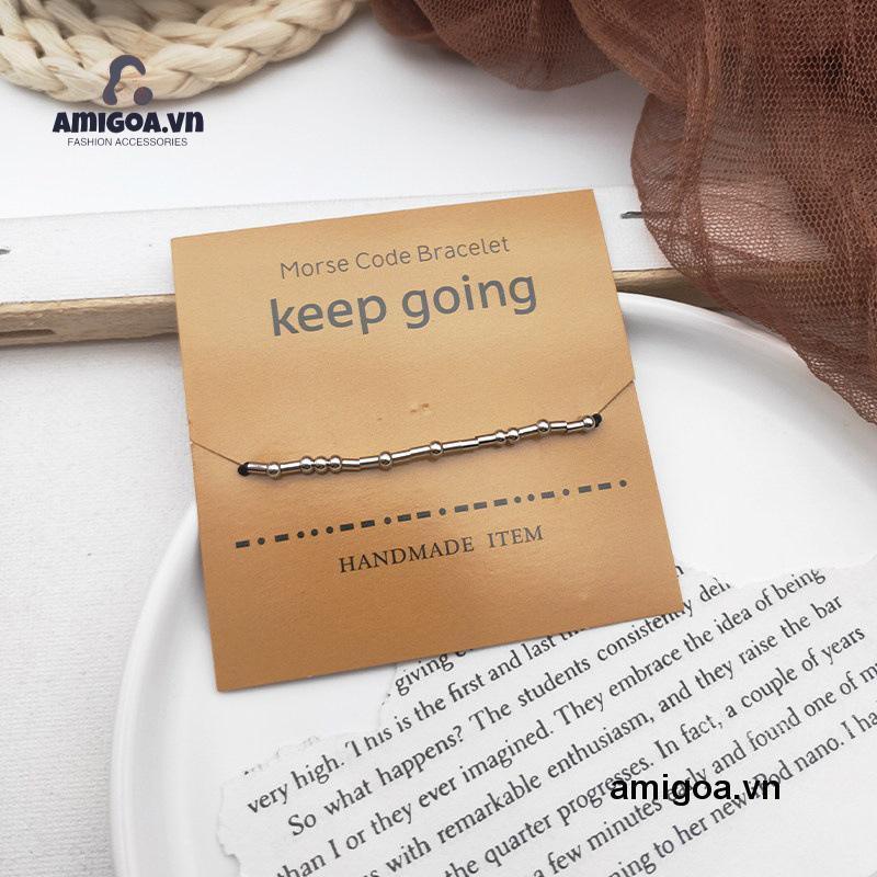 ✨✨Vòng Tay Dây Bện Thiết Kế Phong Cách Mã Morse Dành Cho Cặp Đôi