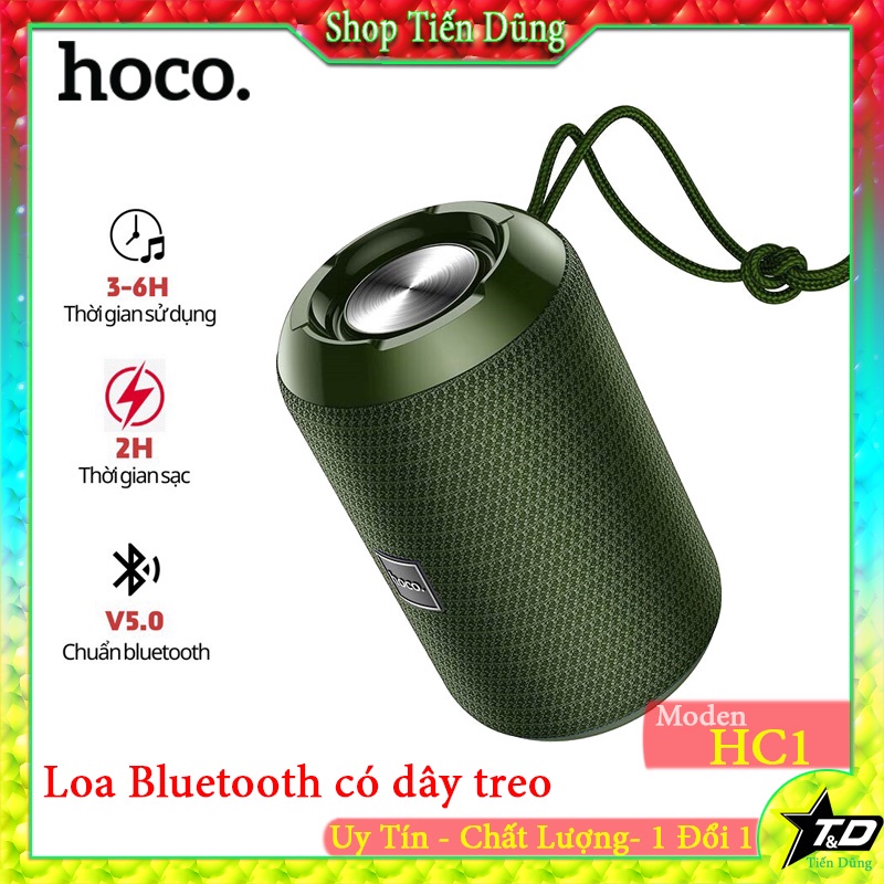 Hoco HC1 Loa không dây âm thanh tuyệt vời, BT V5.0, với pin 1200mAh, hỗ trợ chế độ phát BT, FM, TF, AUX, TWS