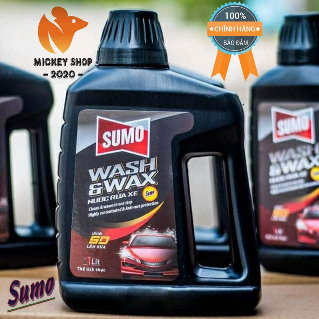 [ MUA NHIỀU ] Nước rửa xe bảo vệ màu sơn xe SUMO WASH &amp; WAX 1 lít