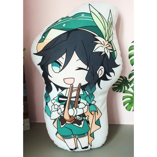 Gối ôm gối ngủ in 2 mặt chibi game venti genshin impact