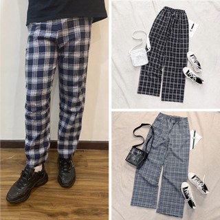 Quần Kẻ Caro Ống Rộng Cạp Chun Kiểu Dáng Ulzzang -  Quần Ống Rộng Caro Dáng Dài Lưng Cao QD022