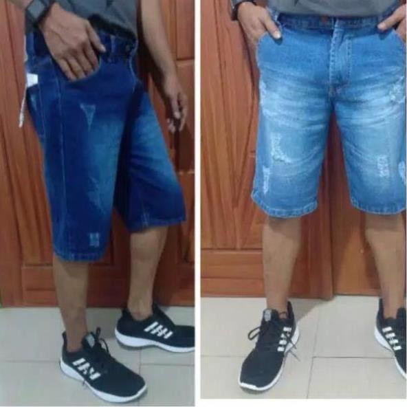 Ngôi Sao 03.03Quần Short Nam Rách - Quần Jean Ngắn / Xanh Dương Mát Mẻ / Xanh Nhạt * !