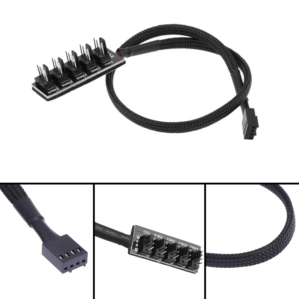 Dây Cáp Chia Quạt Tản Nhiệt 1 Ra 5 4-pin Molex Tx4 Pwm Cpu Cho Máy Tính