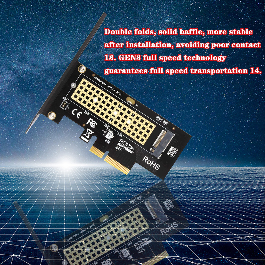 M.2 to PCI-E Adapter NVME SSD NGFF to PCI-E Converter Expansion Card with M Key Interface doublelift store