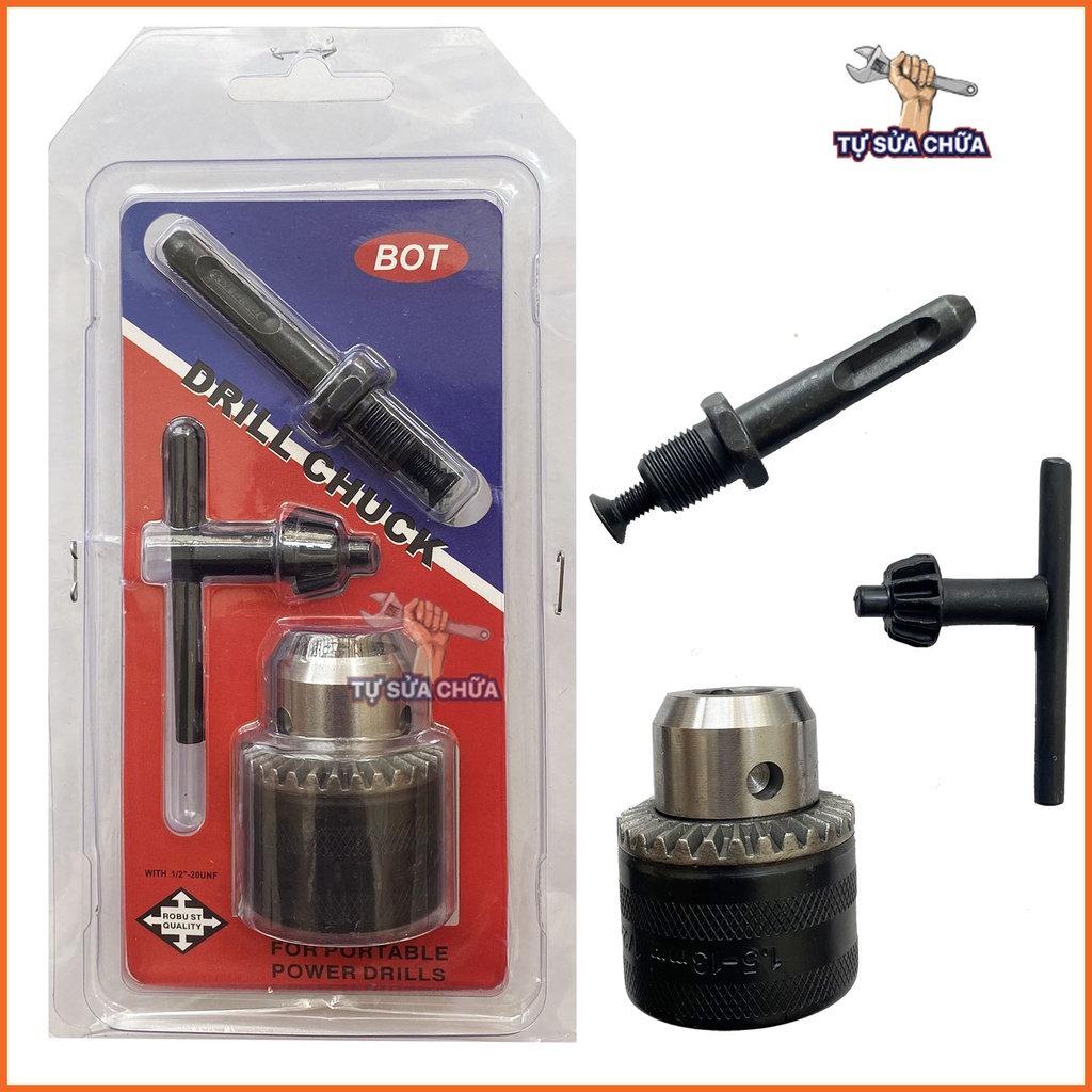 Đầu chuyển đổi máy khoan bê tông sang khoan đầu kẹp có khóa 1.5-13MM HÀNG CAO CẤP LOẠI XỊN BOT