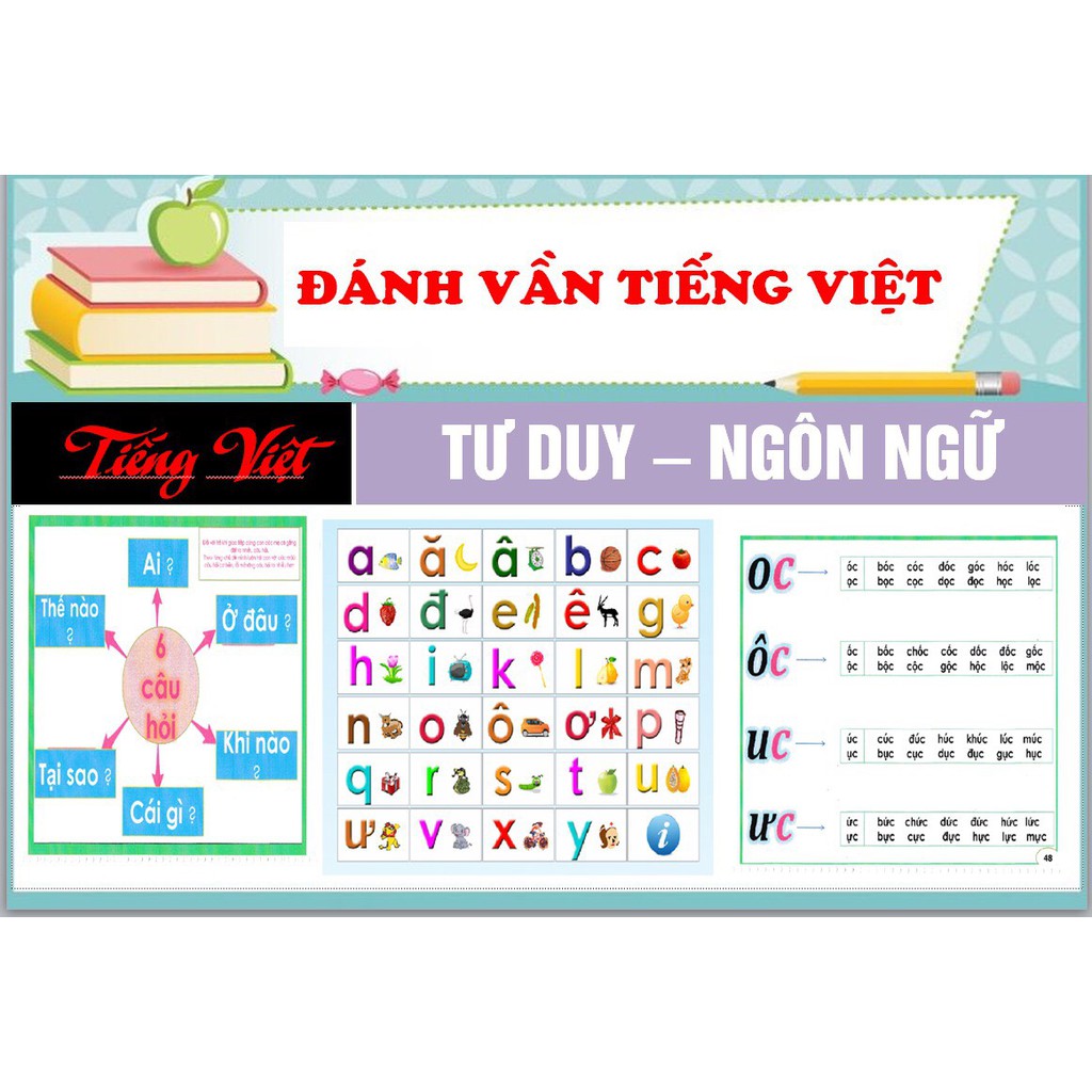 Bảng tập đánh vần, ghép vần cho bé