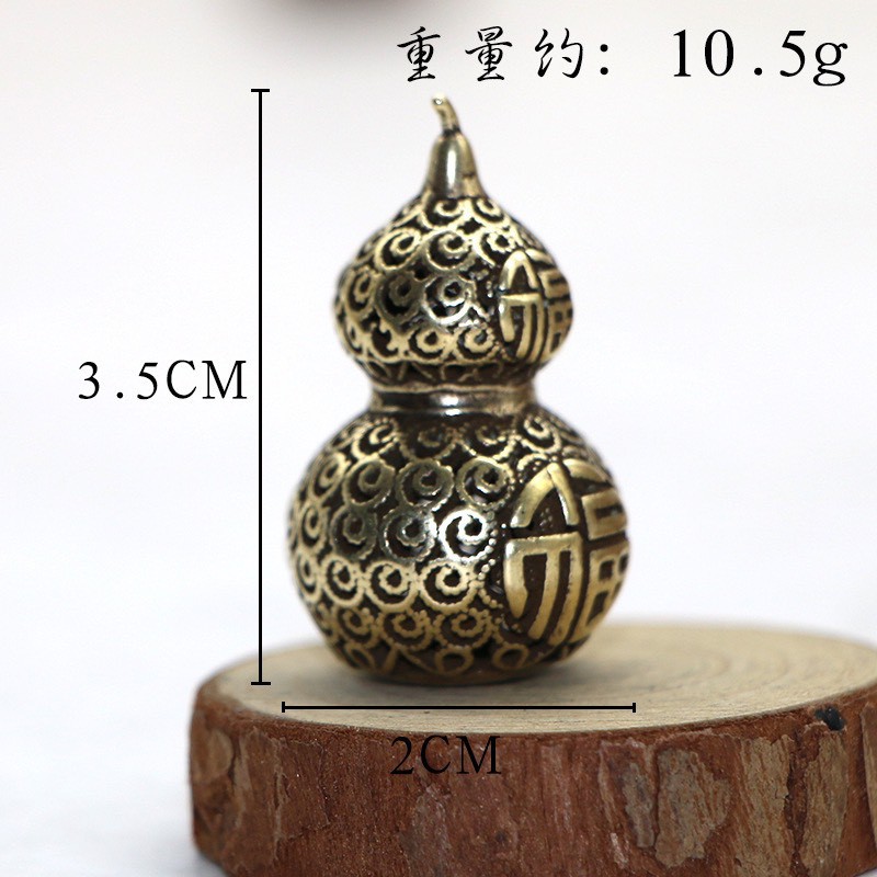 Tượng đồng mini phong thủy hồ lô hút tài lộc trang trí nhà cửa