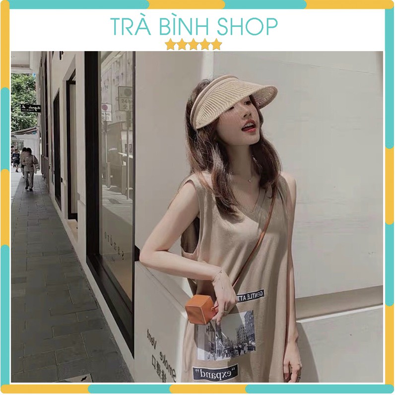 Váy Suông Sát Nách Dáng Dài Đầm Họa Tiết EX Chất Cotton Trẻ Trung | BigBuy360 - bigbuy360.vn