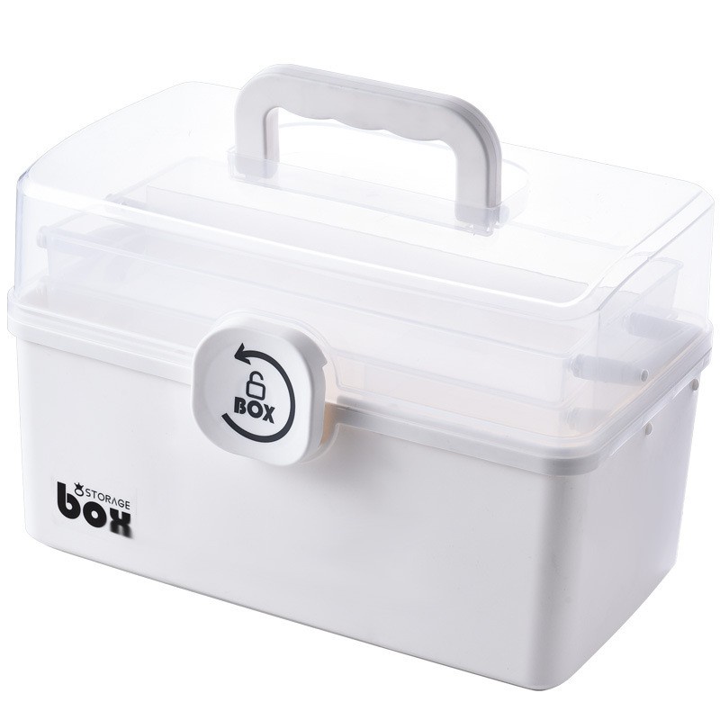 MVP040 Hộp đựng thuốc gia đình 3 tầng phân loại các loại thuốc, có tay cầm và khoá hộp chắc chắn, chất liệu pp siêu bền